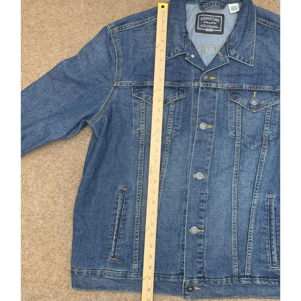Levis Jacket Mens XXL Lightweight Denim Shacket Cowboy Work Trucker Button Shirt - Picture 3 of 9